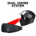 Tcmt Full Face Motorcycle Helmet Dot Approved For Adults Dual Visor Street Bike With Clear Tinted Shield Lightweight Abs Shell