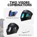 Tcmt Full Face Motorcycle Helmet Dot Approved For Adults Dual Visor Street Bike With Clear Tinted Shield Lightweight Abs Shell
