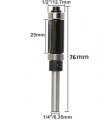 Dtacke 25mm 1 4 Shank Bearing Black Carbide Flush Trim Router Bit Top Bottom Woodworking Tool