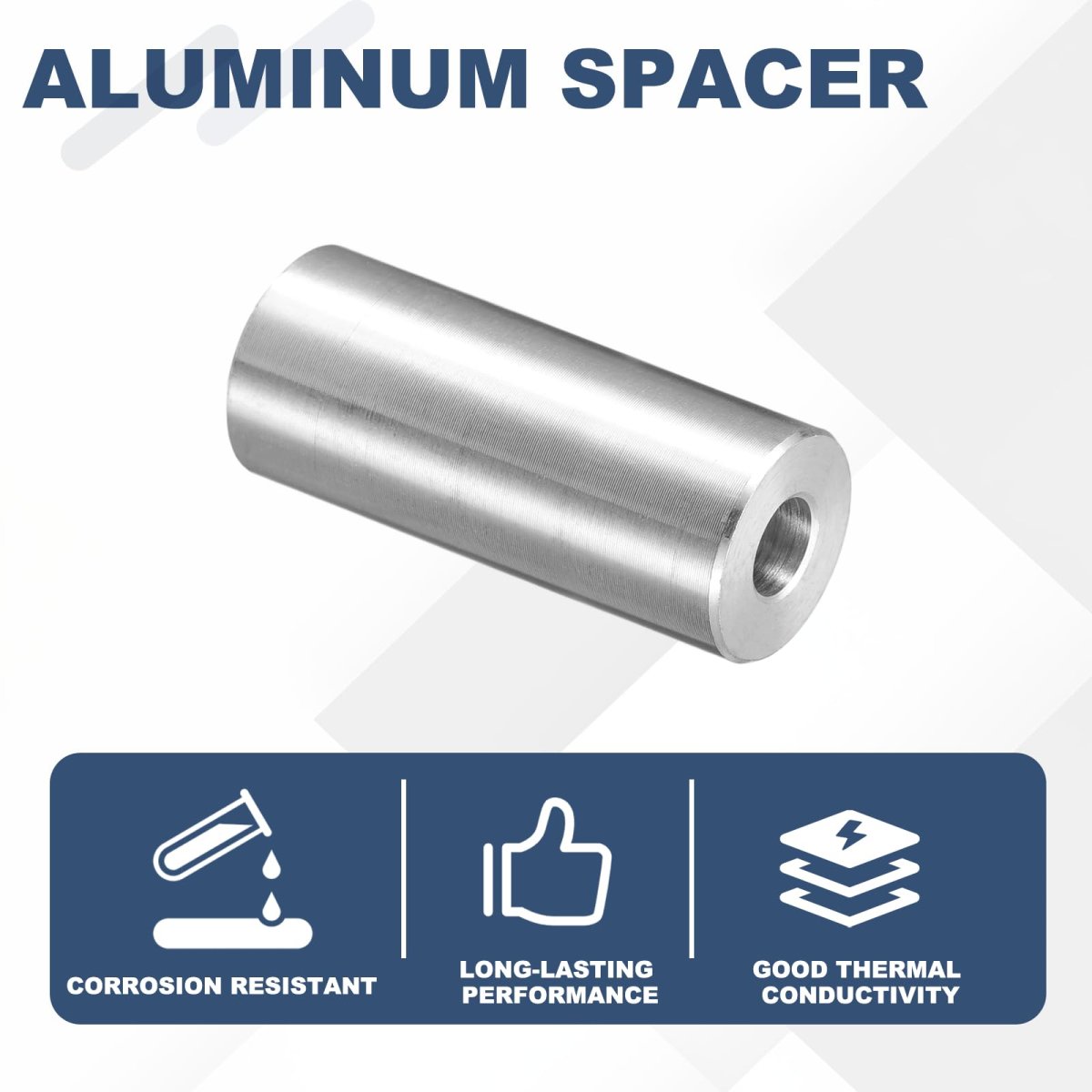 5pcs Aluminum Spacer 3 4 Od X 5 16 Id 1-3 Length Screw Standoff Bushing Plain Finish Unthreaded Round Metal For Screws Bolts