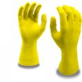 Cordova 4258r Yellow Flock-lined Latex Gloves Rolled Cuff Weight Medium 12-pack 