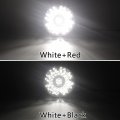 Partsam 2pcs 7 Round Transit Backup Lights Amber 36 Led Inch White Bus Back-up Reverse Built-in Reflex Lens Trailer Truck Tail