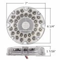 Partsam 2pcs 7 Round Transit Backup Lights Amber 36 Led Inch White Bus Back-up Reverse Built-in Reflex Lens Trailer Truck Tail
