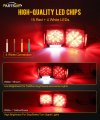 Partsam Pair Slim Square Led Trailer Light Submersible Tail Lights 15 Red 4 White Leds 5050 Smd Stop Turn With Side Clearance
