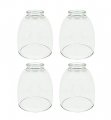 Aspen Creative Clear 23073-4 Transitional Style Replacement Glass Shade 2-1 8 Fitter Size 5-1 2 High X 4-5 Diameter 4 Pack 