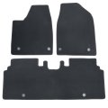 Floor Mats Carpet For Kia Ev6 2022 2023 2024 3 Piece Set Front And Rear Interior Black Velour Plastic Direct Replacement 