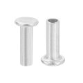 50pcs Semi Tubular Rivets 4mm X 12mm Aluminum Round Flat Head Semi-tubular Metal Stud Rivet For Industry Household Repairing 
