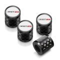 Dodge Srt-8 Logo In White On Real Carbon Fiber Barrel Black Aluminum Tire Valve Stem Caps