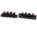 Uxcell 6pcs 4 Terminal Position Spring Loaded Stereo Speaker Socket Connector Board