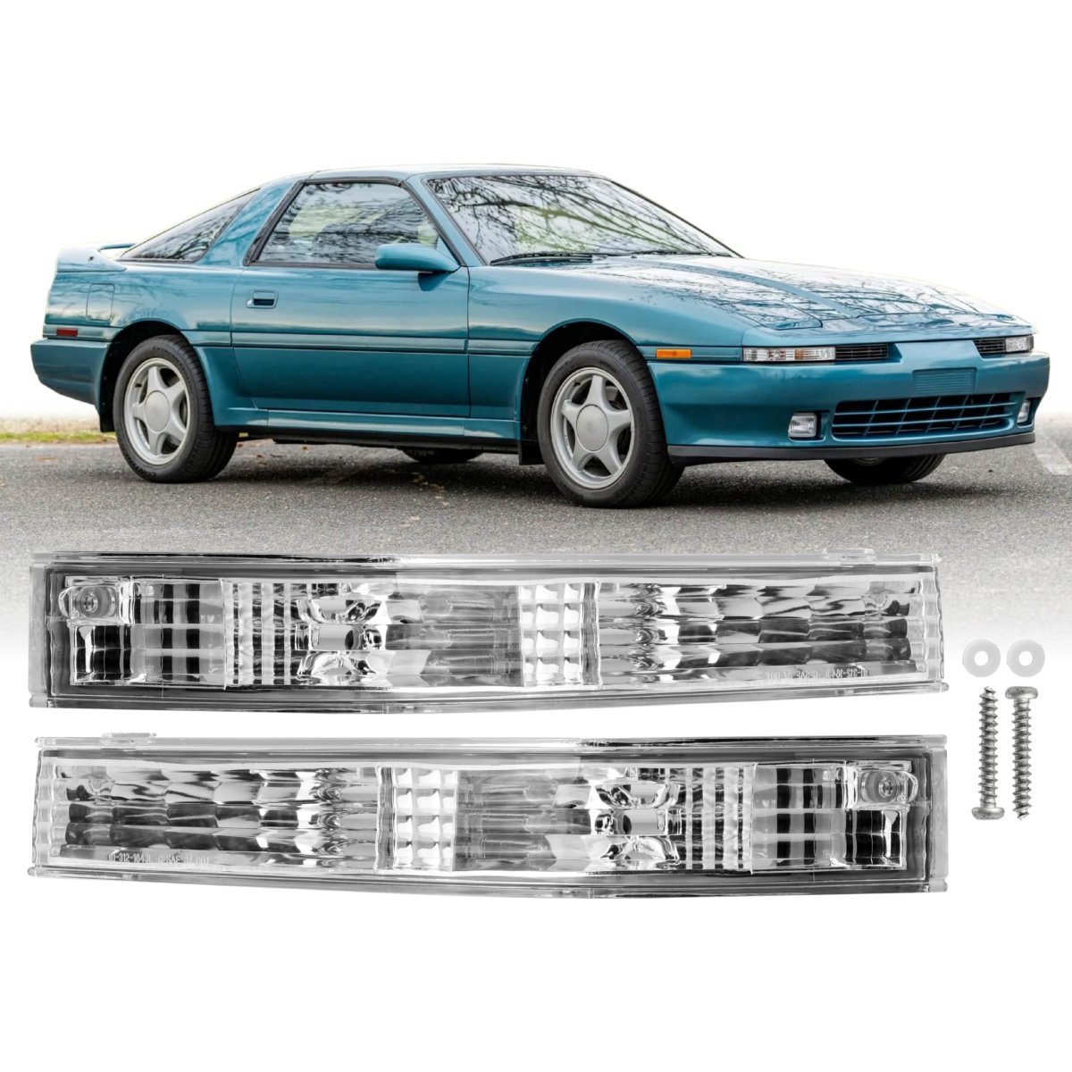 Clear Lens Front Bumper Turn Signal Light Set For 1989 To 1992 Toyota Supra Mark 3 A70 Ma70 Ga70 Turbo Left And Right Pair