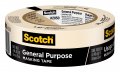 Scotch General Purpose Masking Tape Tan For Labeling Bundling And Use Multi-surface Adhesive 1 Inches X 60 Yards 1 Roll