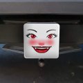 Happy Vampire Girl Smiling Face Tow Trailer Hitch Cover Plug Insert For 1 25 Receivers Black Abs Plastic With Uv Resistant