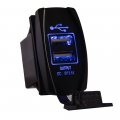 Mictuning Universal Rocker Style Car Usb Charger With Blue Led Light Dual Power Socket For Switch Panel