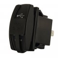 Mictuning Universal Rocker Style Car Usb Charger With Blue Led Light Dual Power Socket For Switch Panel