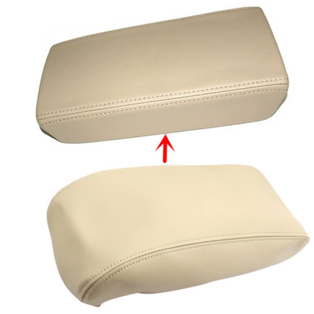Leather Center Console Lid Armrest Cover Beige For Honda Accord 2003 2007 And Acura Tsx 2004 2008 Microfiber Vehicle Specific