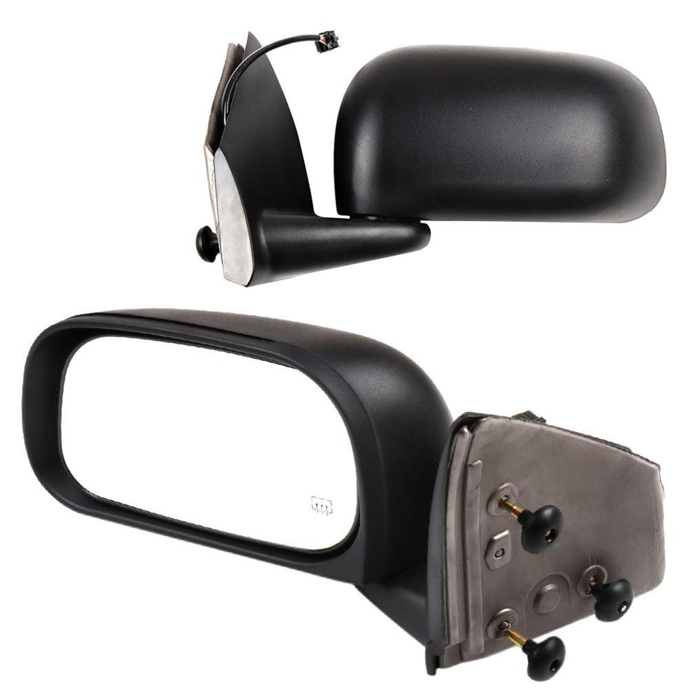 Black Driver Side And Passenger View Mirror Textured With Power Adjustment Manual Folding Heated Compatible For 2004-2009 Dodge