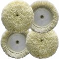 Natural Wool Buffing Pads Kit 4 Piece 4in Hook And Loop Grip Polishing For Car Motorcycle Furniture Cabinets Compound Cutting 