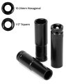 11 Piece 1 2 In Deep Impact Socket Set With Adapter Long Sockets 10 To 24mm Cr-v Steel Wd40565