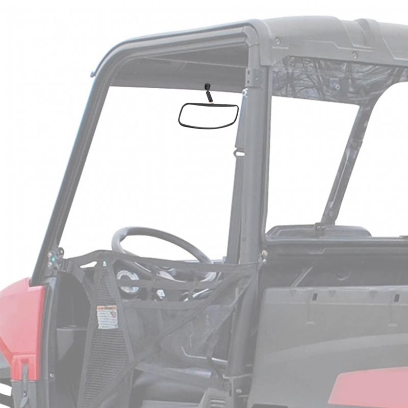 Center Rear View Convex Mirror For 2017 2023 Polaris Ranger 500 570 900 1000 Xp With Factory Drop Down Mounting Tab Wide Angle