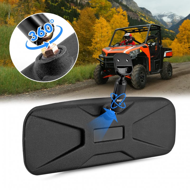 Center Rear View Convex Mirror For 2017 2023 Polaris Ranger 500 570 900 1000 Xp With Factory Drop Down Mounting Tab Wide Angle