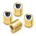 Ford Mustang Dark Horse Tire Valve Stem Caps Golden Aluminum Cylinder Style With White Logo Set Of 4 Universal Fit For Cars 