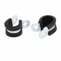 Uxcell 14mm Dia Epdm Lined R Shaped Zinc Plated Stainless Steel Pipe Clip Cable Clamp 10pcs
