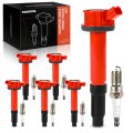 Red Set Of 12 Ignition Coil Pack And Iridium Spark Plugs For Ford Escape 2009 Fusion 2006-2012 Lincoln Zephyr 2006 Mercury