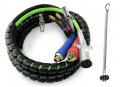 Torque 15ft 3 In 1 Abs Air Power Line Hose Wrap 7 Way Electrical Cable With Handle Grip 25 Tender Spring For Semi Truck Trailer