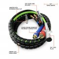 Torque 15ft 3 In 1 Abs Air Power Line Hose Wrap 7 Way Electrical Cable With Handle Grip 25 Tender Spring For Semi Truck Trailer