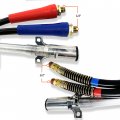 Torque 15ft 3 In 1 Abs Air Power Line Hose Wrap 7 Way Electrical Cable With Handle Grip 25 Tender Spring For Semi Truck Trailer