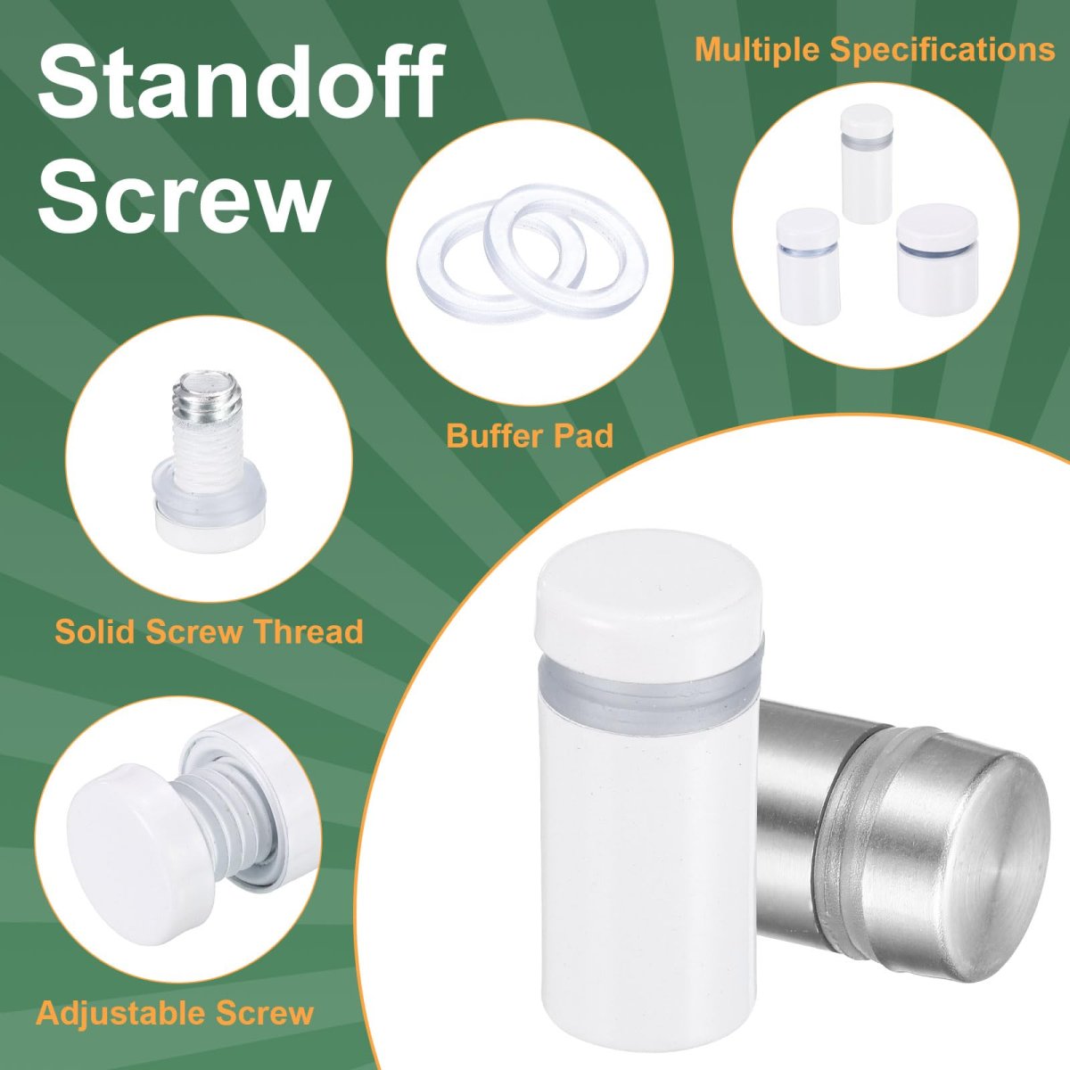 12 Pcs X 1 Standoff Screws Stainless Steel Wall Mount Sign Mounting Hardware Kit With 14pcs For Hanging Acrylic Glass Signs