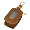 Car Key Fob Case Universal Holder Leather Keychain Pouch For Smart Remote Fobs With Lanyard And Zipper Closure Secure Storage 