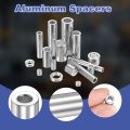 16 Pcs Aluminum Spacer 3 In Id X 8 Od 1 4 Length Round Metal Screw Standoff Bushing Plain Finish Unthreaded For M5 Screws Bolts