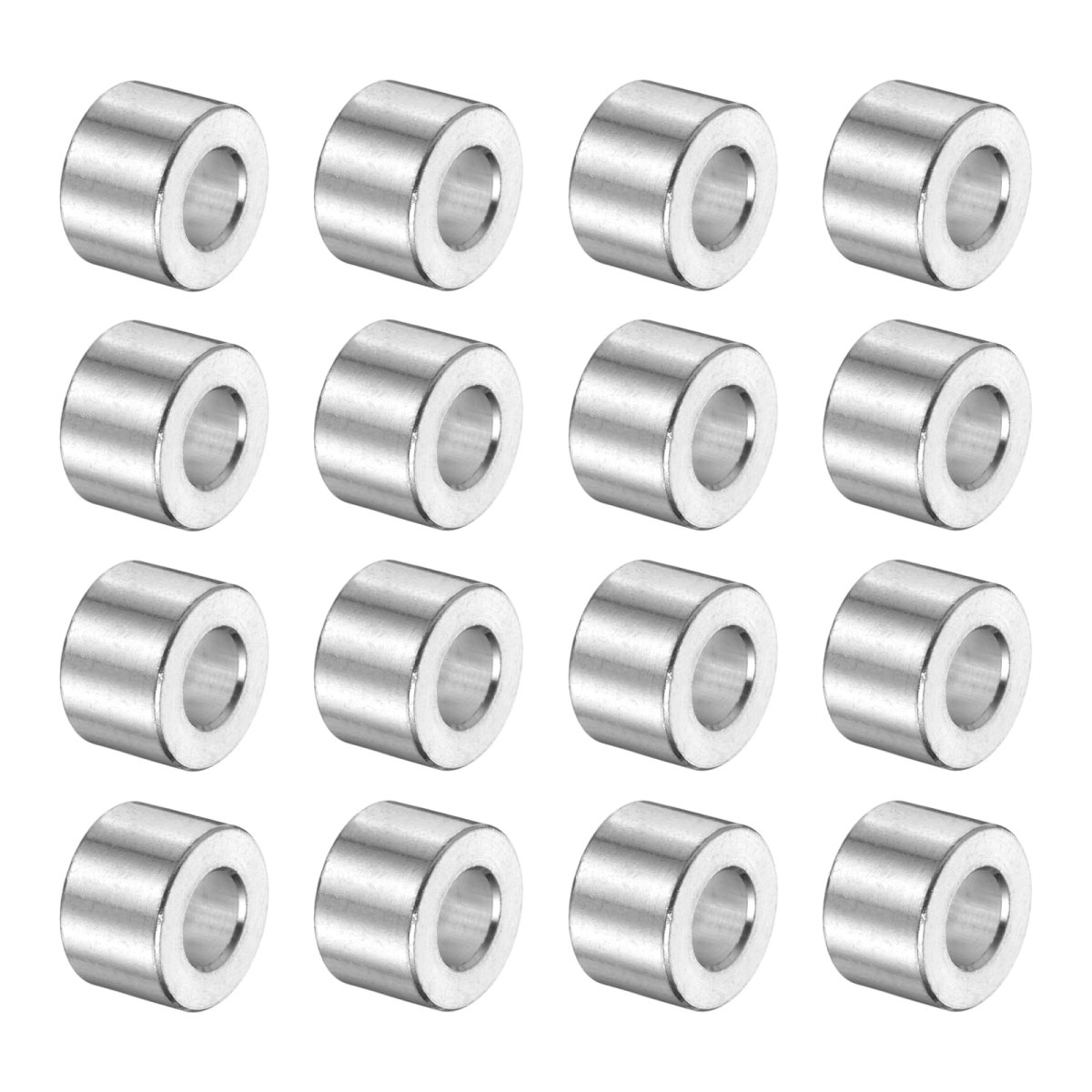 16 Pcs Aluminum Spacer 3 In Id X 8 Od 1 4 Length Round Metal Screw Standoff Bushing Plain Finish Unthreaded For M5 Screws Bolts