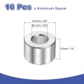 16 Pcs Aluminum Spacer 3 In Id X 8 Od 1 4 Length Round Metal Screw Standoff Bushing Plain Finish Unthreaded For M5 Screws Bolts