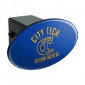 New York City College Of Technology Yellow Jackets Logo Oval Tow Hitch Cover Trailer Plug Insert 2