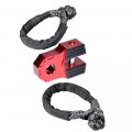 Anzios Set Of 1x Red Winch Shackle Flat Towing Rubber Pad Breaking Strength Assembly Pin And 2x Black Soft Rope 38000lbs Fits 