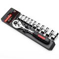 Maxpower 11-piece 3 8 Metric Ratcheting Socket Wrench Set Quick Release Reversible Ratchet Handle And Swappable Spanners 
