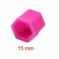Uxcell 20pcs 15mm Rubber Car Wheel Tire Tyre Nut Screw Cover Caps Hub Protector Pink