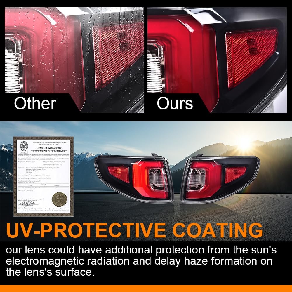 G-plus Led Tail Lights Assembly Compatible With Gmc Acadia 2013-2016 Fit Limited 2017 Left Right Rear Brake Lamps Clear Lens