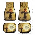4 Piece Set Pumpkin Scarecrow Castle Spooky Car Floor Mat Anti-skid Happy Halloween Automotive Carpet Foot Pads All Weather