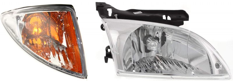 Evan Fischer Headlight Kit For 2000-2002 Chevrolet Cavalier With Corner Lights Bulbs Passenger Side Gm2503202 Gm2521179