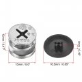 Uxcell Furniture Connector Cam Lock Fittings 15mm X 12mm With Black Cover For Panel Connecting 10pcs