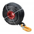 Astra Depot 95ft X 3 8 Synthetic Winch Rope Cable 20500lbs W Yellow Hook And 10 Red Hawse Fairlead Replacement For Jeep