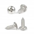 Seroni 100pcs M2 9 10mm 304 Stainless Steel Screws Cross Recessed Round Head Tapping