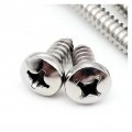 Seroni 100pcs M2 9 10mm 304 Stainless Steel Screws Cross Recessed Round Head Tapping