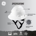 Ge Hard Hat Full Brim Padded 4-point Ratchet Suspension Ansi Z89 1-2014 Safety Hats For Men Impact Resistant Durable