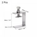 Uxcell Stainless Steel C-clamp With 46mm Wide Jaw Opening For Woodworking Welding Building Household Mount 2 Pcs