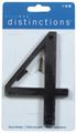 Distinctions By Hillman 843144 4-inch Flush-mount Black House Number 4 