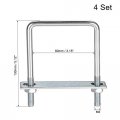 Uxcell Square U-bolts 3-1 8 80mm Inner Width Carbon Steel M8 With Nuts Frame Plate Round Washers 4 Set
